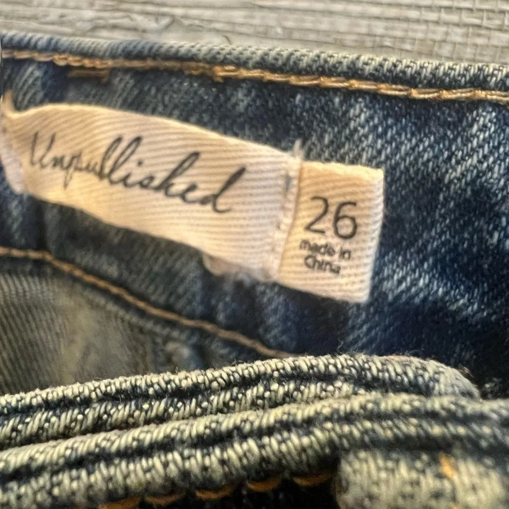 NWT new 26 Anthropologie unpublished Tessa denim Bermuda shorts jean dark - Picture 11 of 17